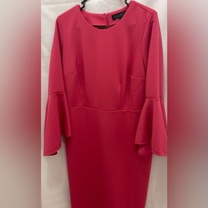 Pink, flared sleeves